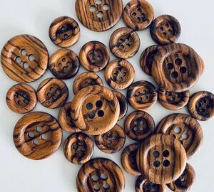 Vintage “Burnt Wooden” Buttons